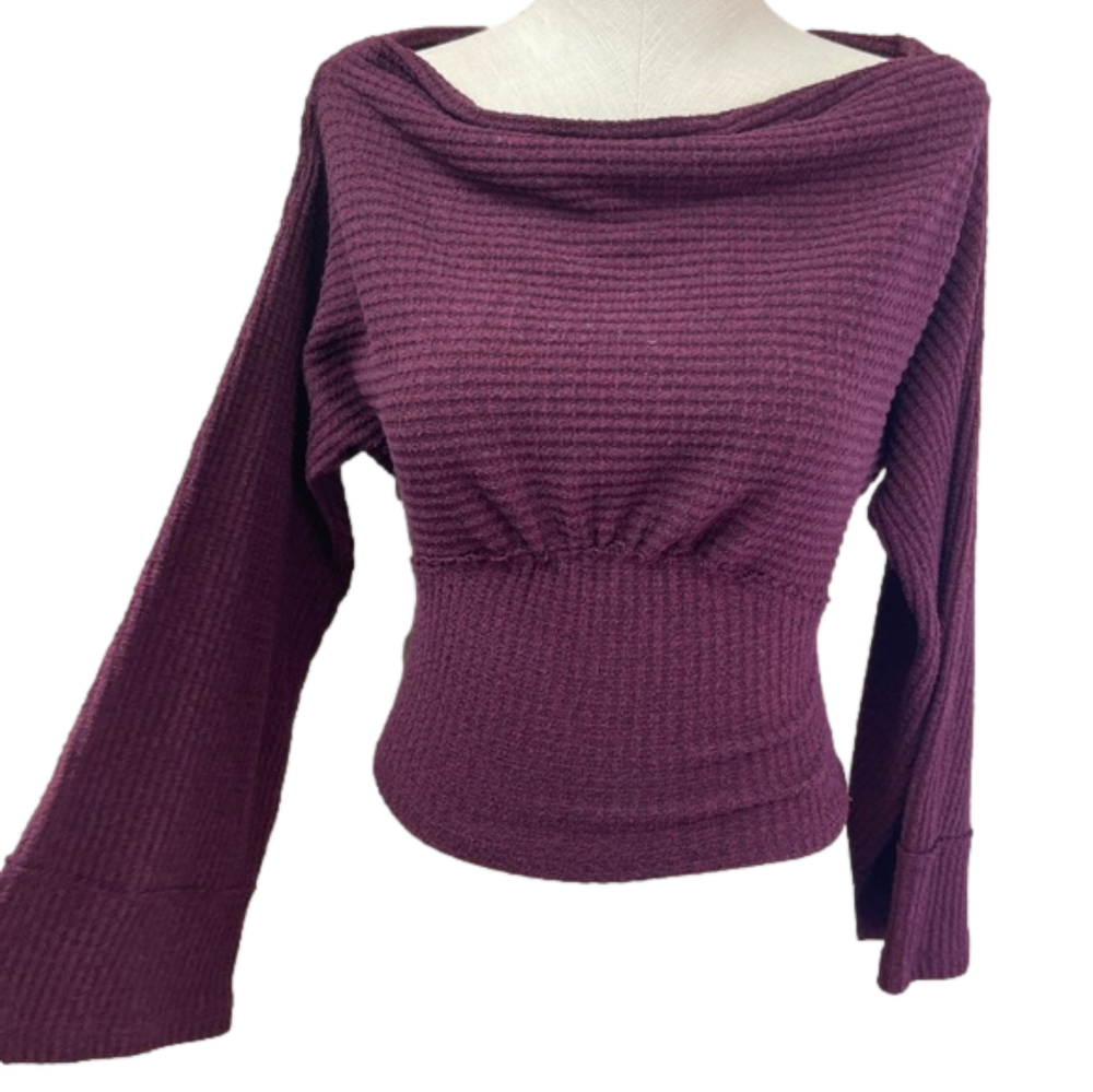 Free People Crazy On You Waffle Thermal Shirt Extra Small